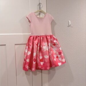 Pink Heart Pattern Kids Dress
